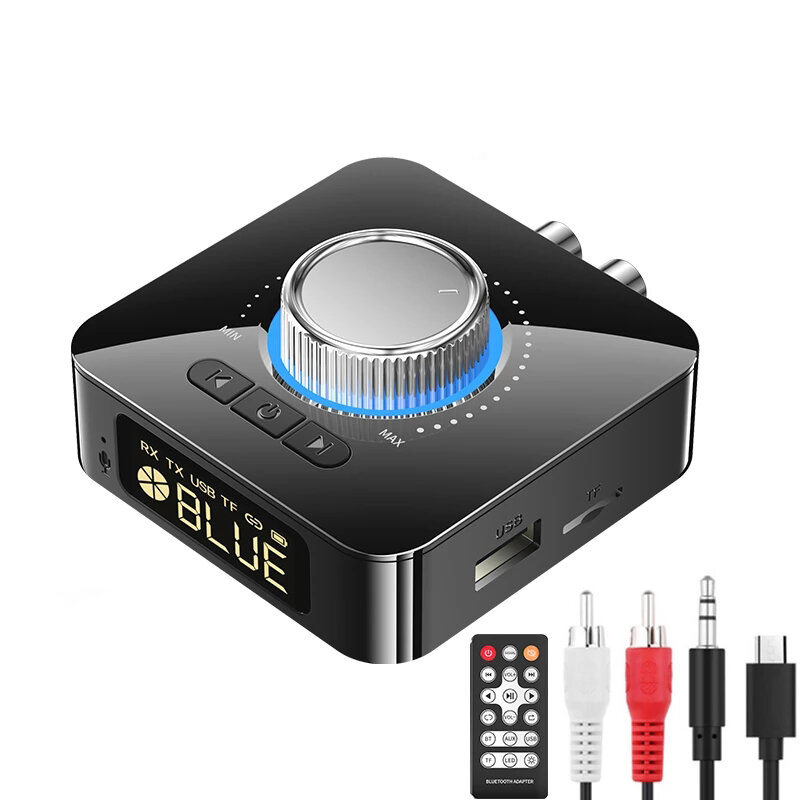 

Bakeey M5 Digital Display bluetooth V5.0 Audio Transmitter Receiver Wireless 3.5mm Aux / 2RCA Audio Adapter / Support US