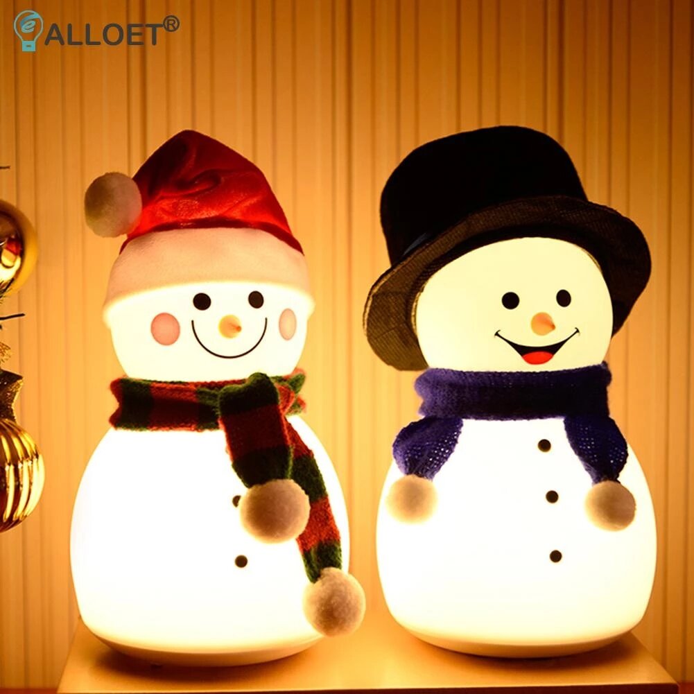 Leuke Cartoon Sneeuwpop Muziek Nachtlampje Slaapkamer Decor Bedlampje Kerstcadeau Nachtlampje voor Kinderen Bayby Kid