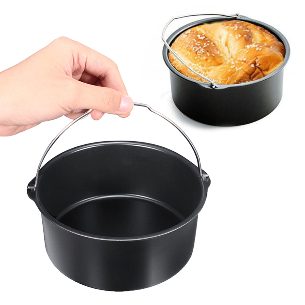 1.8L Air Fryer Bread Baking Basket Cake Pan Horno de aire caliente Accesorios   