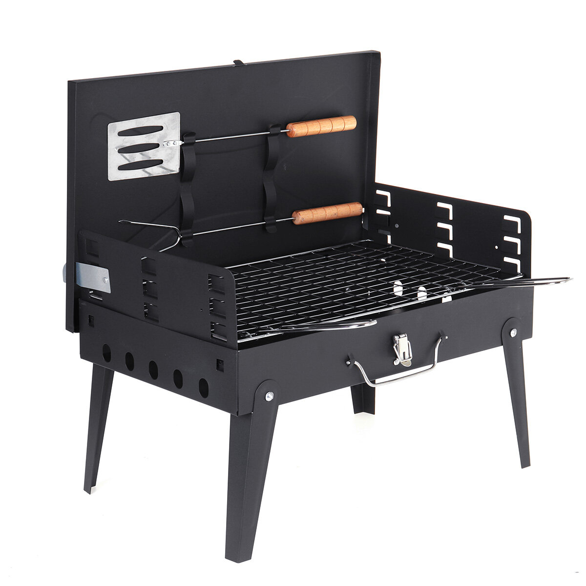 17.32x10.24x8.66inch BBQ Grill Charcoal Folding Cooking Stove Barbecue Accessories Camping Picnic Travel