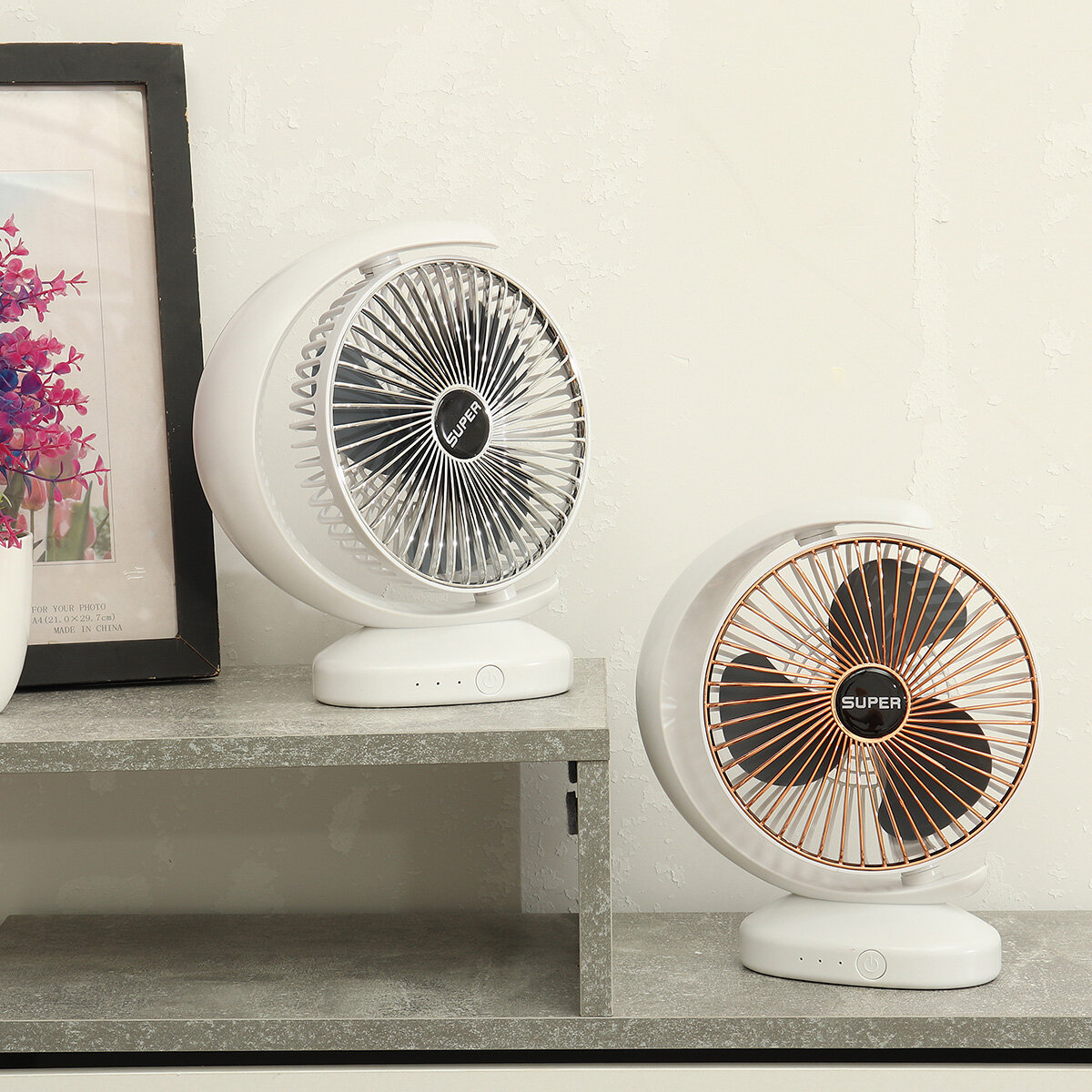 Bakeey Summer Fan Rechargeable Low Noise 3 Gear Adjustment Desk Mini Fan Electric Cooling Fan