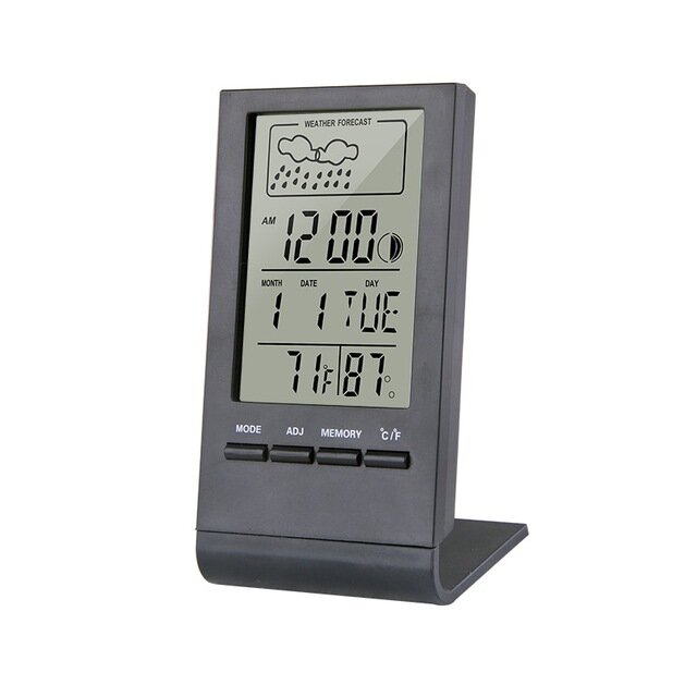 

Mini Thermometer Hygrometer Gauge Indicator Automatic Electronic Temperature Humidity Monitor Weather Station Alarm Cloc
