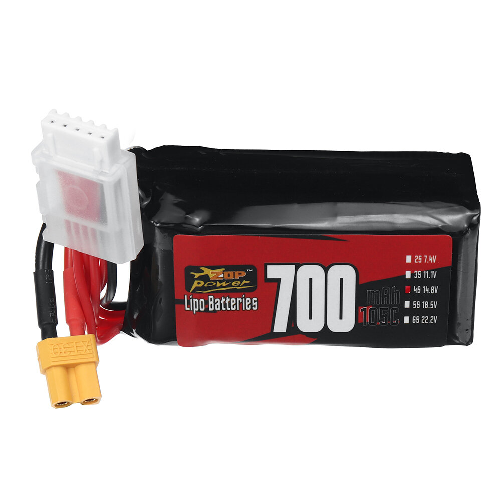 

ZOP Power 4S 14.8V 700mAh 105C 10.36Wh LiPo Battery XT30 Plug for RC Helicopter Airplane