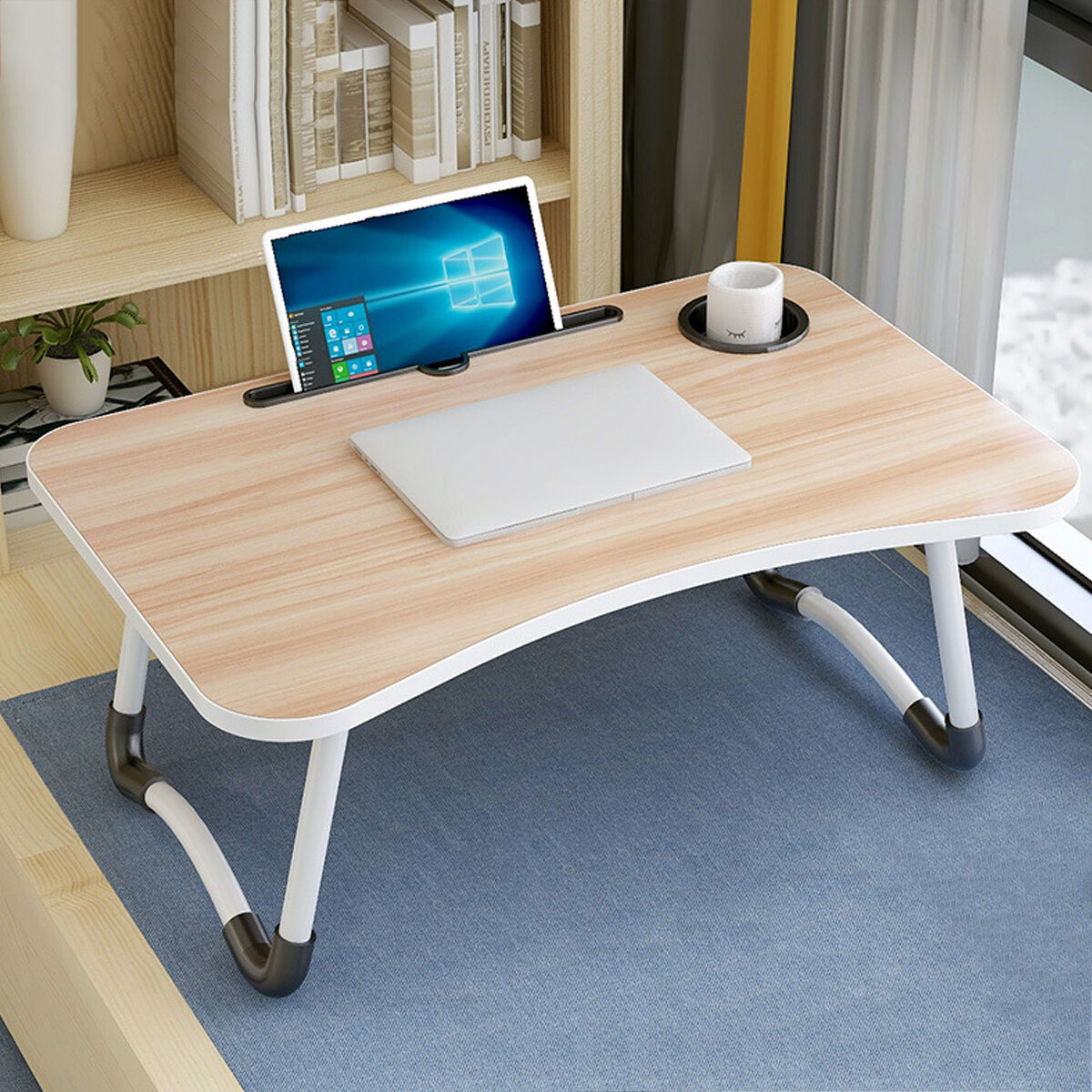 Opklapbare laptoptafel met sleufgat Notebooktafel Slaapzaal voor studenten voor bedbank Studiebureau
