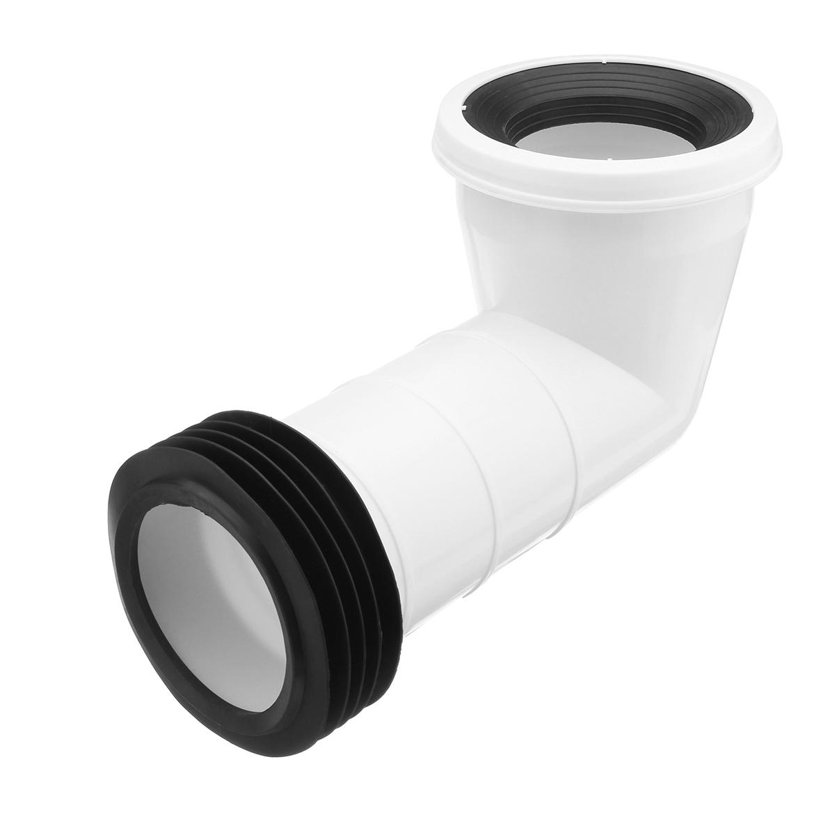 1 1/2" Waste Inlet Toilet WC-Soil PVC Pipe Bent Flexible Pan Connector 90° 
