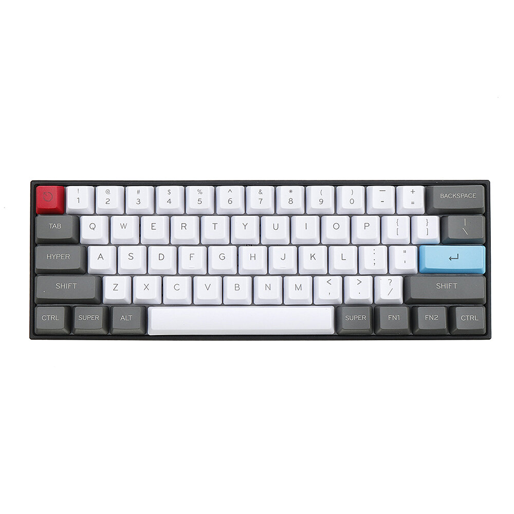 61 مفتاحًا أبيض ورمادي Keycap Set OEM الملف الشخصي PBT Thick ANSI Layout Keycaps لـ 60٪ لوحة مفاتيح ميكانيكية