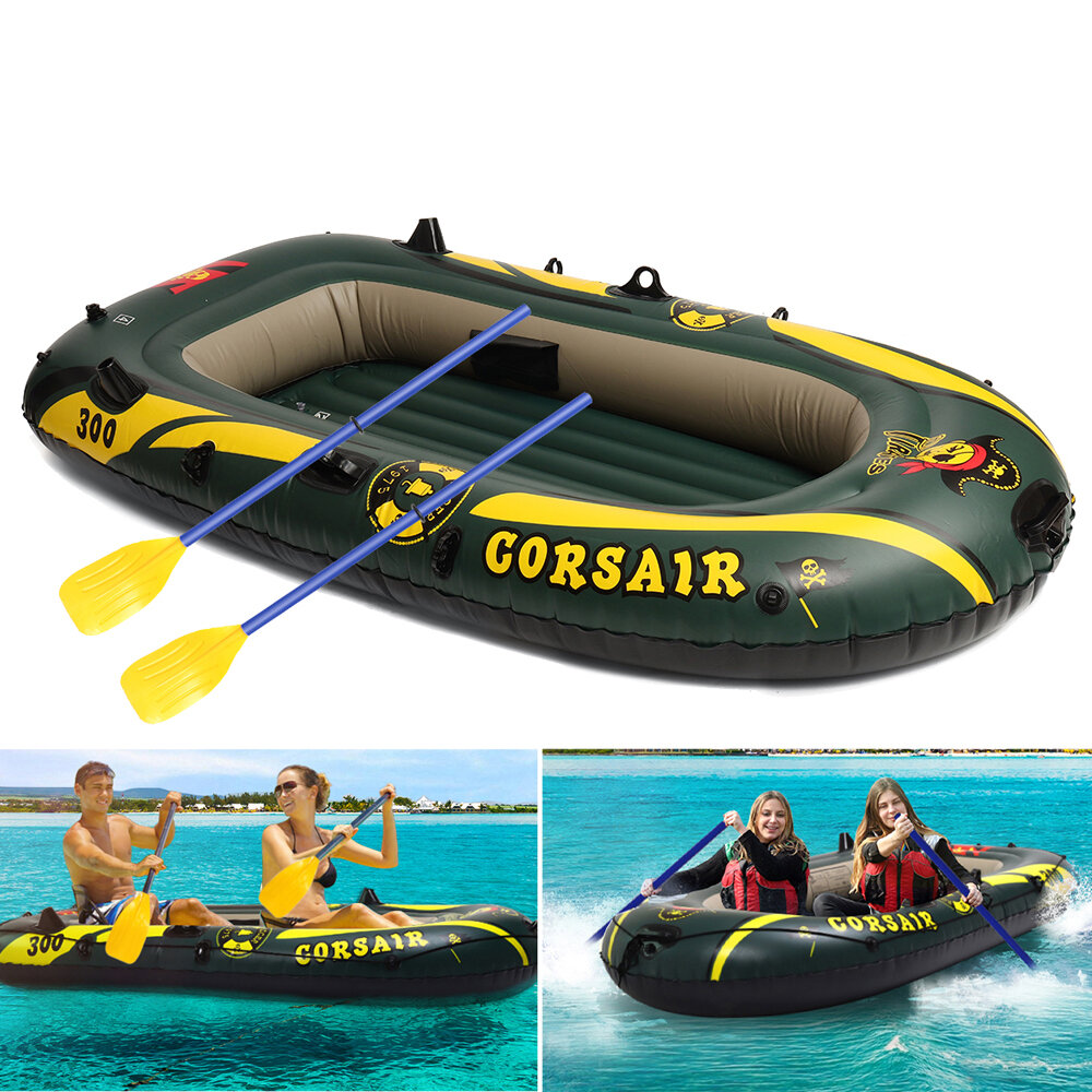 Kayak With Two Paddle Mounts Cushion 2 Persons Inflatable Canoes Boat Accessories Thicken Kayak Boat Boat Drifting PVC C