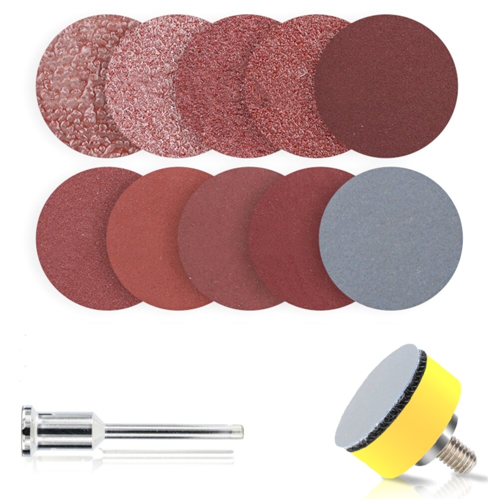

102Pcs 1 Inch Sanding Disc Pad 80-3000 Grit Abrasive with 1/8 inch Shank Adapter Abrasives Hook and Loop Backer Plate Sa