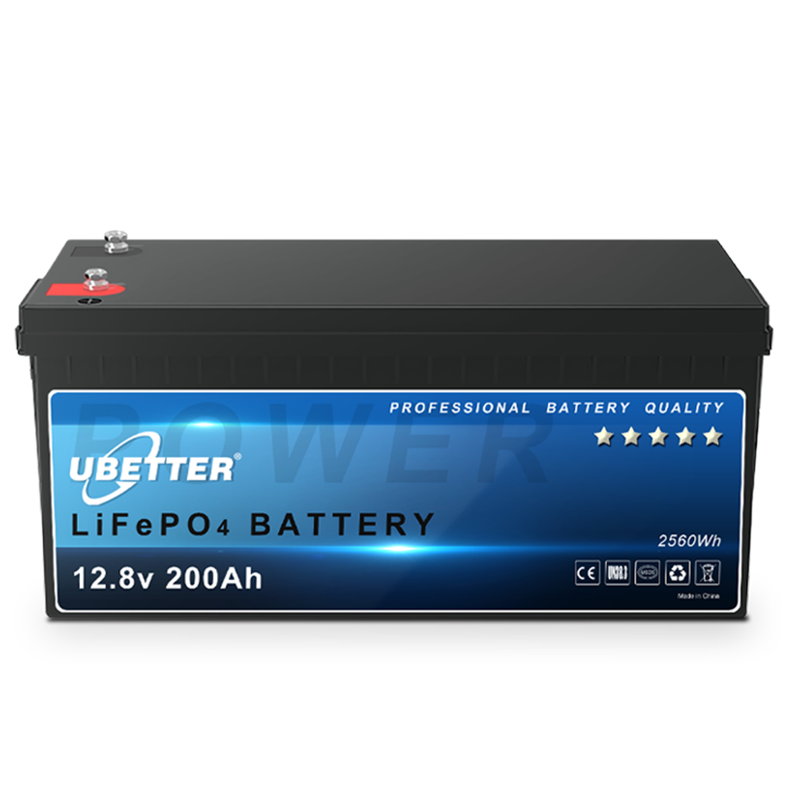 

[EU Direct] Ubetter 12V 200Ah LiFePO4 Battery Lithium Battery 2560Wh Rechargeable with BMS Over 4000 Times Deep CycleS