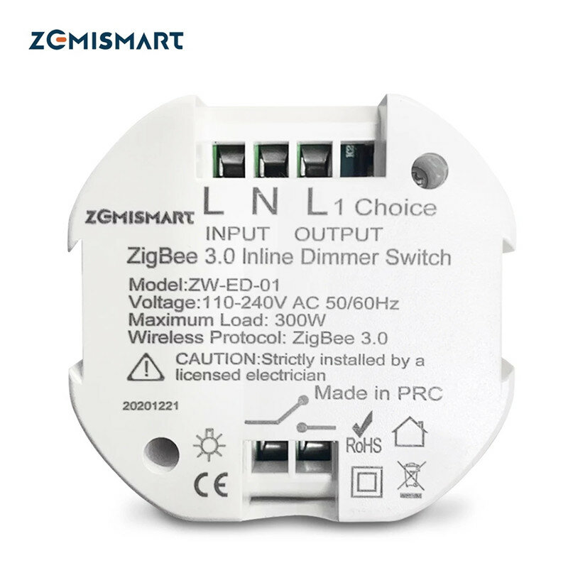 

ZEMISMART Tuya Zigbee Dimmer Switch Голосовое управление Alexa Google Home Control Smart Life APP