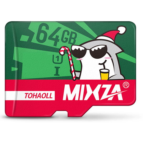 

Mixza Christmas Shark Limited Edition 64GB U1 Class 10 TF Микро-карта памяти для цифровых зеркальных фотоаппаратов камер