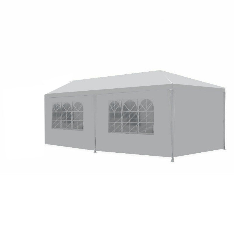 3*6M BBQ Camping Gazebo Pavilion White Canopy Wedding Party Tent With Side Walls