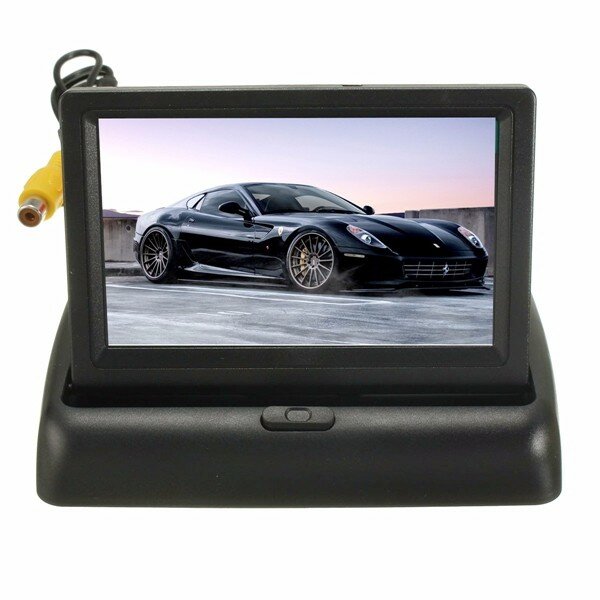 Car Wireless IR Back View Backup Terugkerende Camera Kit Vouwbare LCD 4,3 inch Monitor