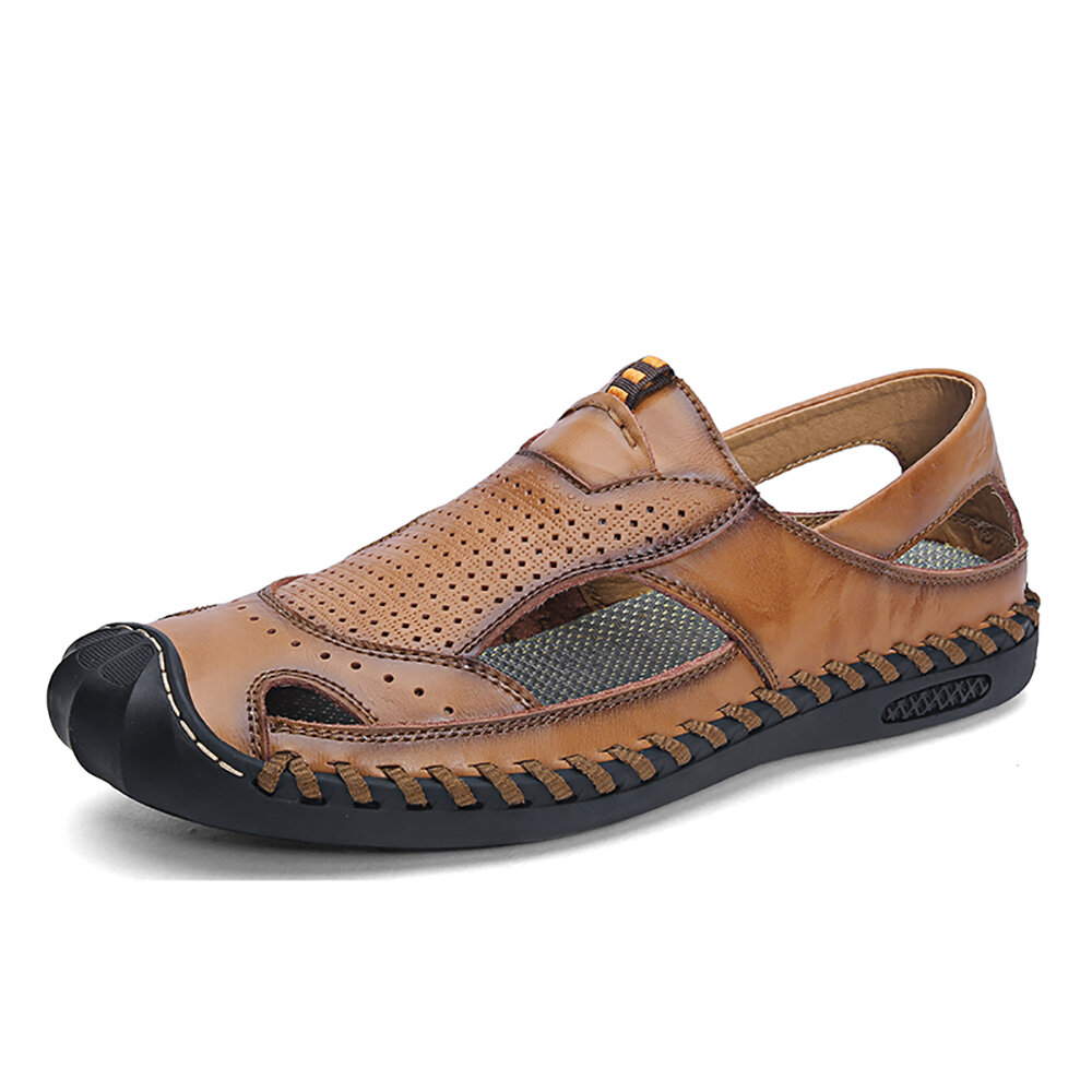 Genuine Leather Hand Stitching Breathable Sandals