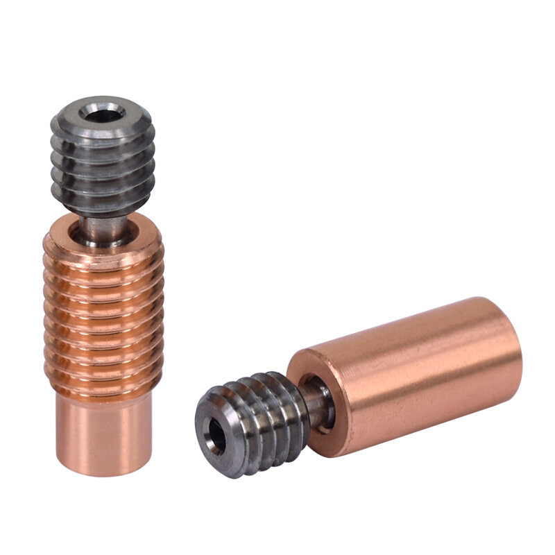 Smooth/Threaded Version All-metal Titanium Red Brass Throat V6 M7 Thread for 3D Printer Part Extruder