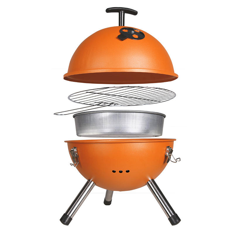 Churrasqueira portátil ao ar livre redonda forno a carvão fogão churrasqueira piquenique
