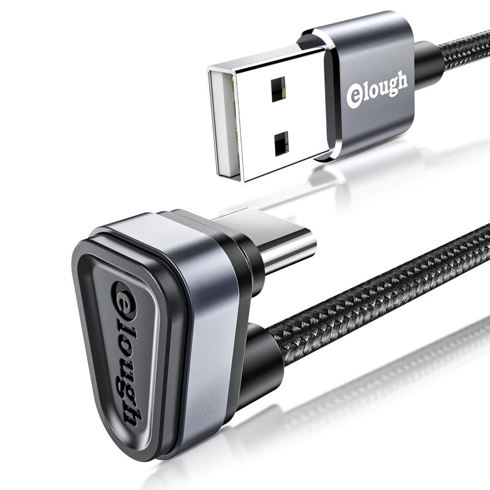 Elough 2.4A USB naar USB Type-C Kabel Snel opladen Gegevensoverdracht Snoer Lijn 0,5/1/2 m lang Voor