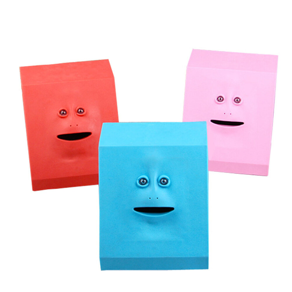 Children Sensor Coin Box Cute Face Bank Money Safe Box Piggy Banks Eats For Money Saving Creative Sa