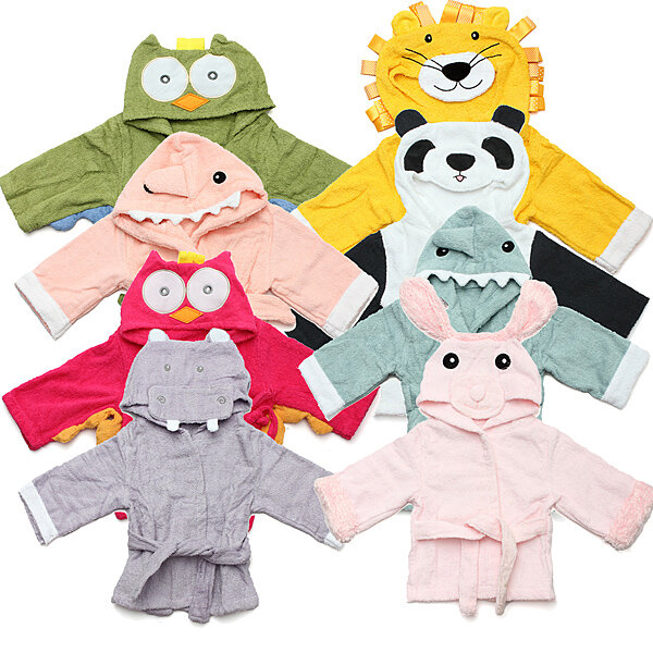 Baby Nighty Pajamas Kids Toddler Animal Cartoon Badjas Handdoek