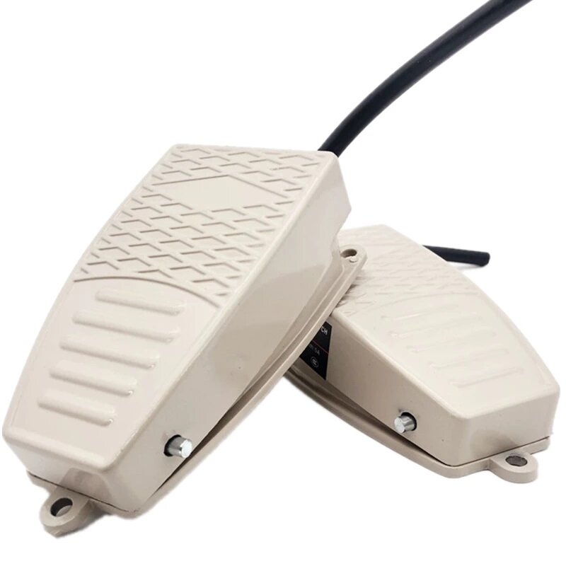 3A 250V AC Non-Slip Metal SPDT Momentary Electric Control Foot Pedal Switch for Spot Welding Machine