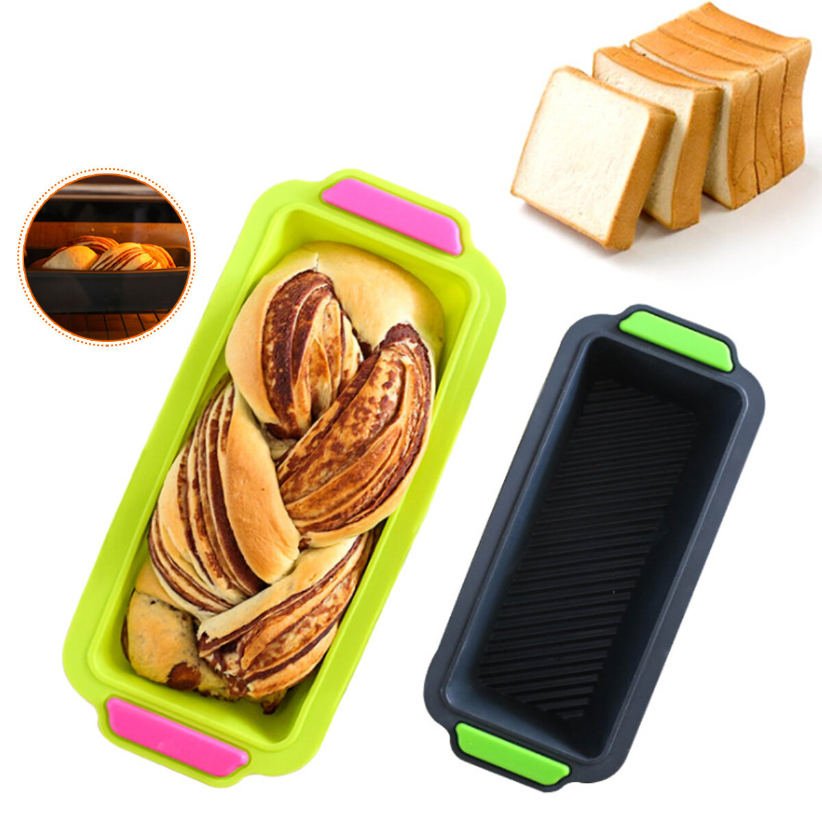 29.2x12.8x6.2cm Silicone Cake Mold DIY Non-stick Bread Toast Mould Loaf Pastry Baking Mold Bakeware
