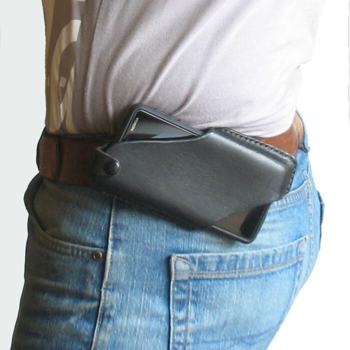 Mannen echt leer 4.7 inch ~ 6.5 inch telefoon tas heuptas Easy Carry EDC tas voor buiten