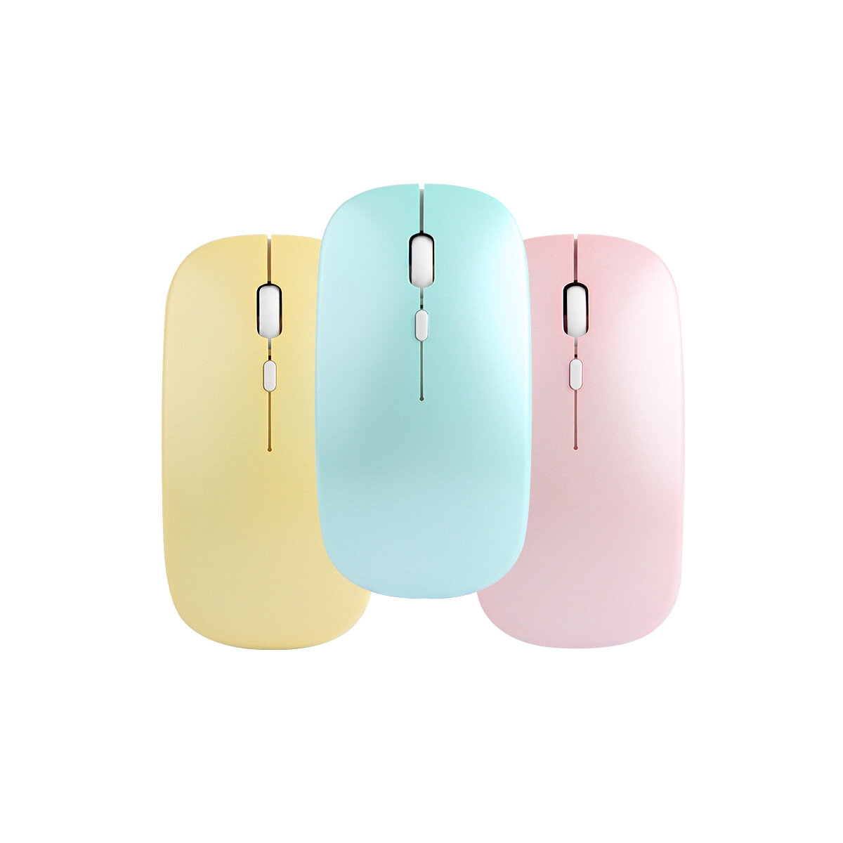 Triple Mode Rechargeable Mouse 2.4GHz bluetooth Wired 1600DPI Silent Macarone Mute Mice for Laptop P