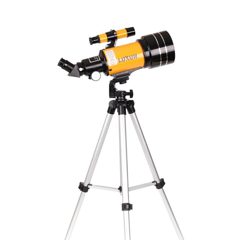 Telescópio monocular astronômico de grande abertura 15X-150X 70 mm com tripé, capa de ocular, teleconversor e localizador de estrelas para observação de estrelas e observação de aves