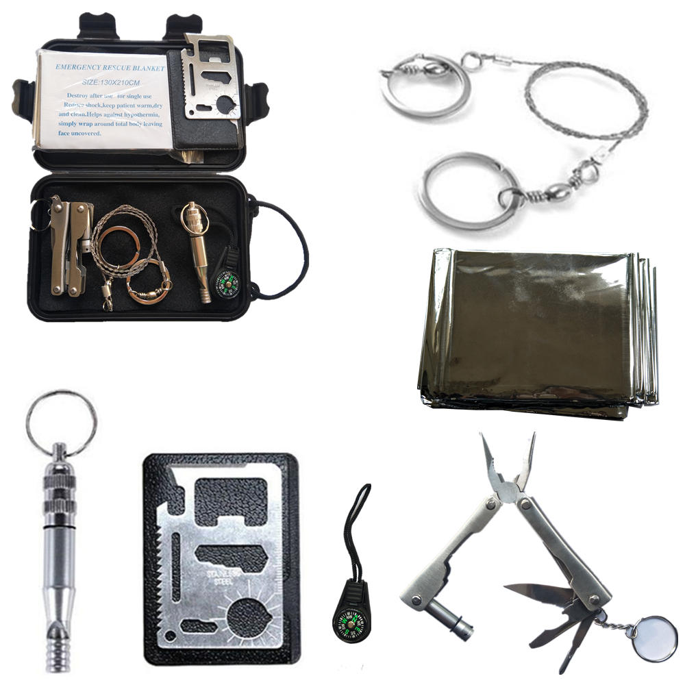 6 w 1 pudełko samopomocy Wyposażenie SOS Outdoor Outdoor Camping Sports Survival Emergency Tools Kit