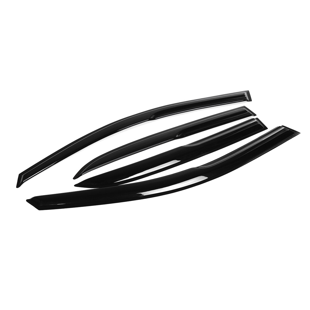 4 stuks Voor 03-07 Accord 4DR Coupe Mugen Stijl 3D Golvend Zwart Plastic Exterieur Vizier Vent Shade