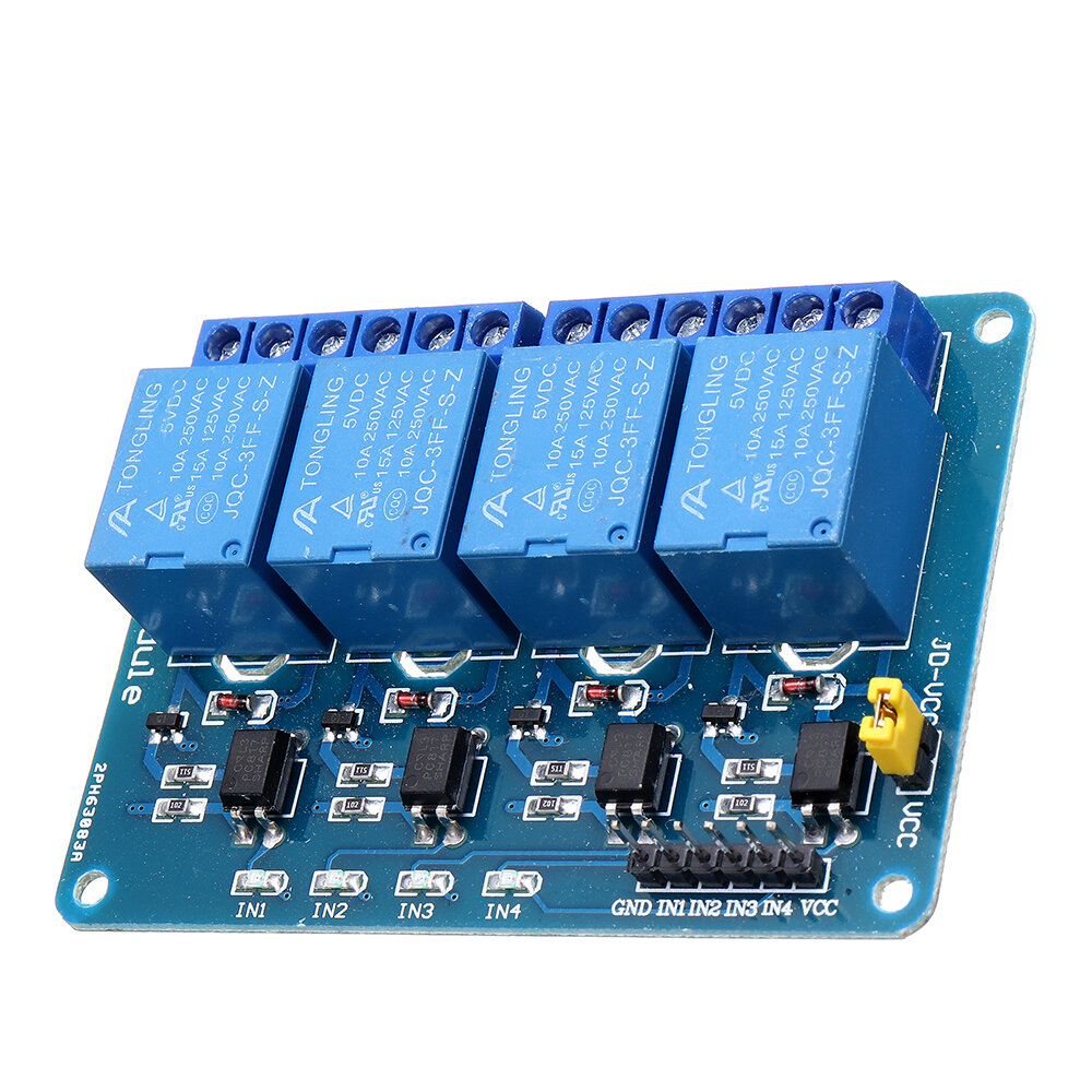 10pcs 5V 4 Channel Relay Module For PIC ARM DSP AVR MSP430 Blue Geekcreit for Arduino - products tha