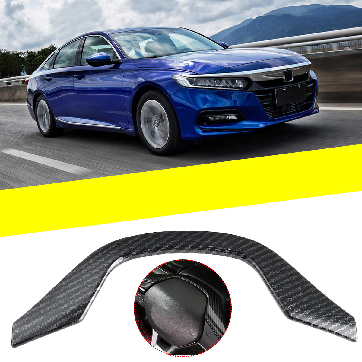 ABS Interior Steering Wheel Cover Trim Accessories For Honda Accord 2018 2019