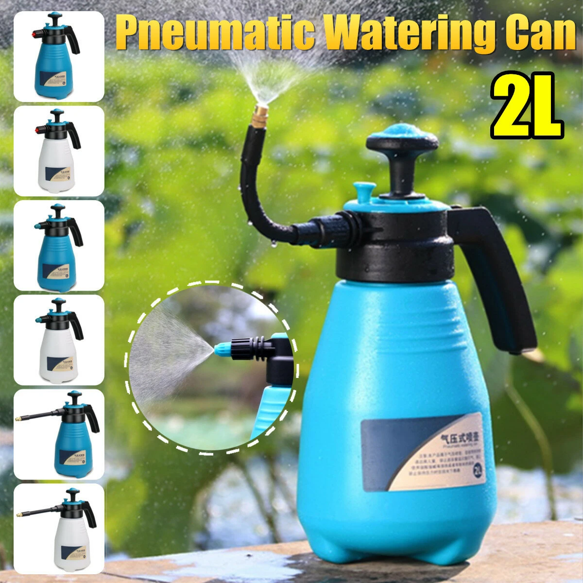 2l portable manual pneumatic watering can household kettle spray garden sprinkler