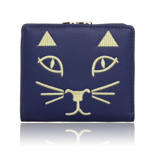 Women Cute Cat Short Wallet Ladies Lovely Animal Hasp Purse Card Holder Coin Bags