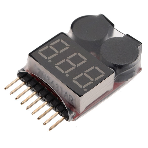 Batterijspanningsmeter Tester Batterijmonitor Zoemeralarm voor 1S-8S Lipo-batterij