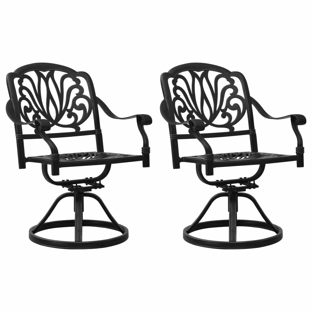 

Swivel Garden Chairs 2 pcs Cast Aluminum Black