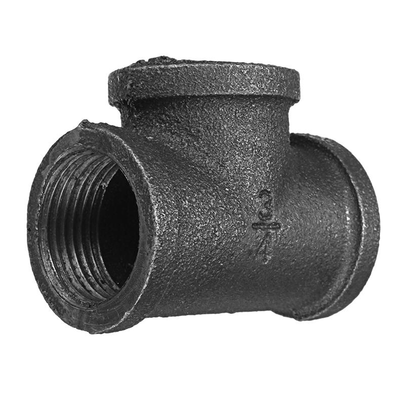 

1/2" 3/4" 1" Equal Tee 3 Way Pipe Malleable Iron Black Pipes Fittings Female Tube Connector