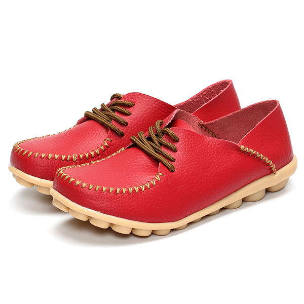 women flat shoes outdoor lace up round toe soft comfortable casual ...
