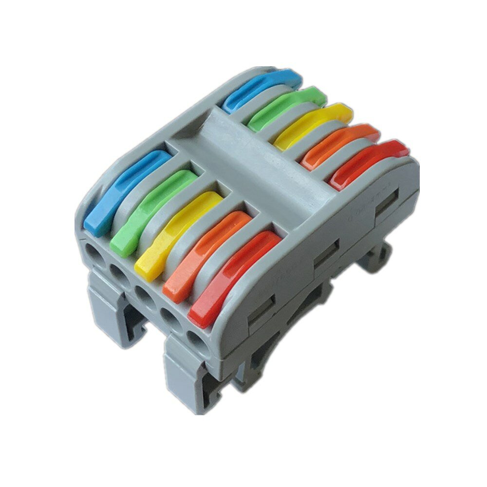 PCT-225 10-polige push-in Colorful Quick Wire Cable Connector Terminal Blocks met geleiderail