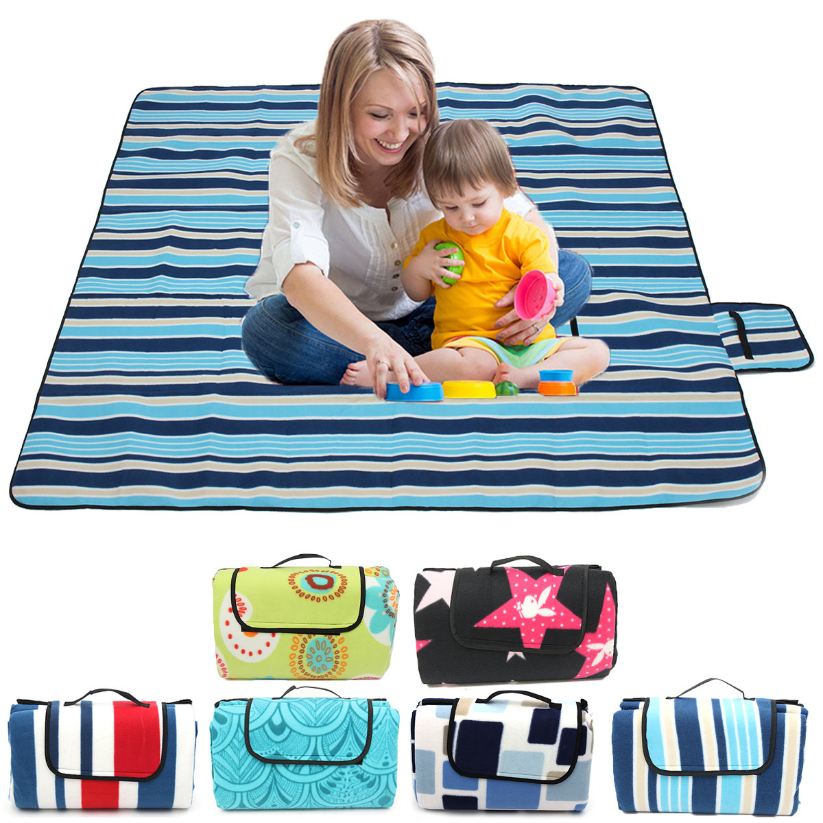 200x200CM Extra Large Waterproof Picnic Mat Outdooors Camping Beach Moisture Proof Blanket