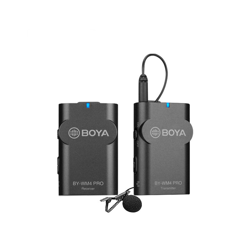 BOYA BY-WM4 PRO K1 Wireless Microphone Lavalier 2.4G Dual Channel System Interview Mic for iPhone Sm