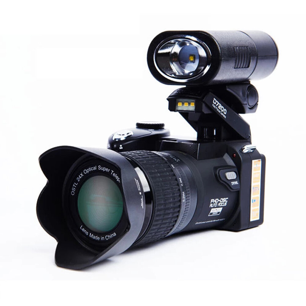 

POLOSHARPSHOT D7200 Digital Camera 33MP Auto Focus 24X Zoom HD 1080P Professional DSLR Camera Telephoto Lens Wide Angle
