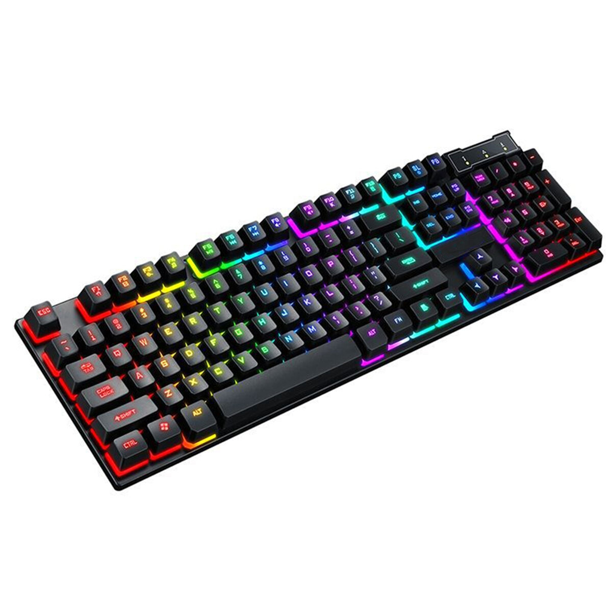 

T-Wolf T20 Wired Gaming Keyboard 104 Keys Mechanical Feeling Colorful RGB Backlit Home Office Keyboard