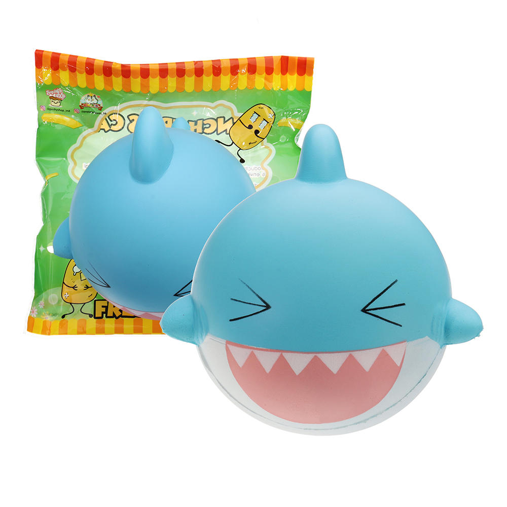 SquishyFun Shark Squishy 15cm Jumbo Licensed Slow Rising Soft With Packaging Collection Gift