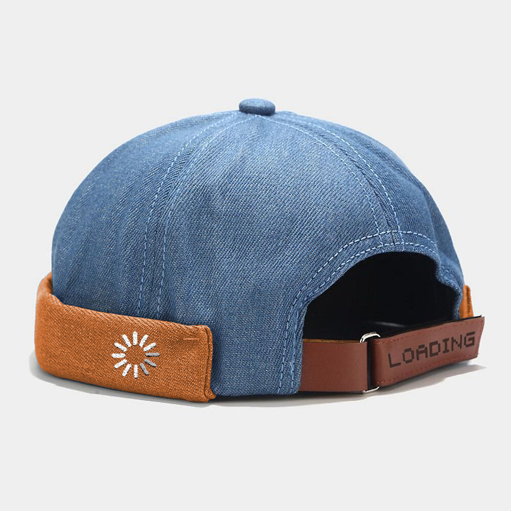 Unisex Landlord Cap Polyester Cotton Patchwork Geometric Embroidery Letters Pattern Steel Seal Fashi