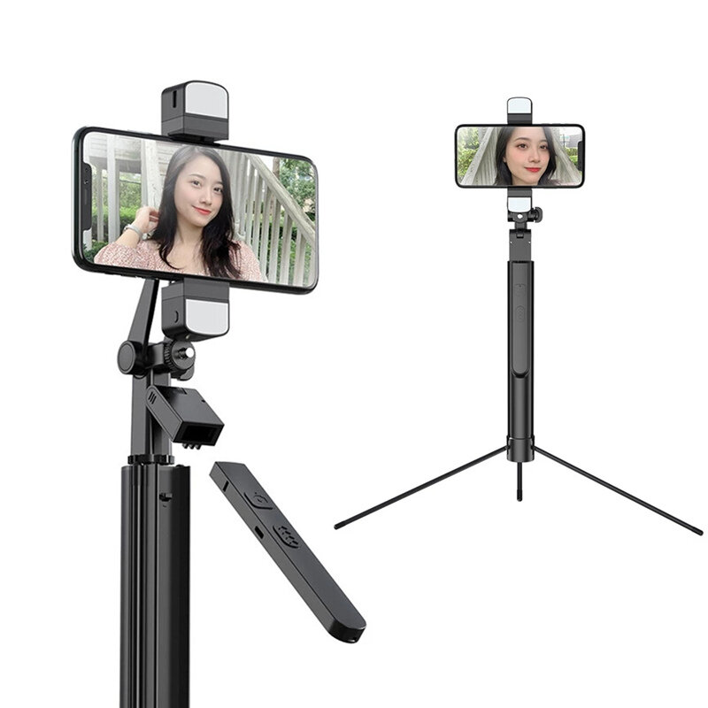 Bakeey K30 Opvouwbare Dual Fill Light Handheld Stabilizer Bluetooth Selfie Stick-statief met sluiter
