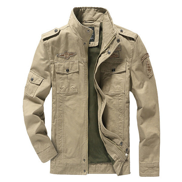 Plus size s-4xl military autumn cotton cargo work jacket for men Sale ...