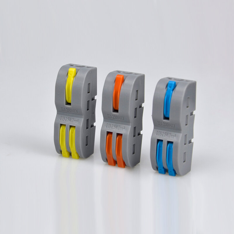 FD-12 Oranje / gele / blauwe draadconnector 1 in 2 uit draadsplitter aansluitblok Compacte bedrading