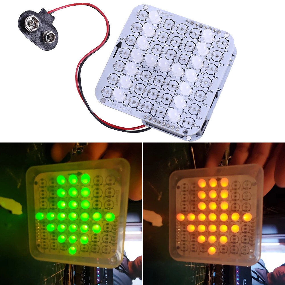 DIY Kit LED Dot Matrix Display Screen Tri-color Gradient LED Breathing Light DIY Characters Electronic Components Weld P