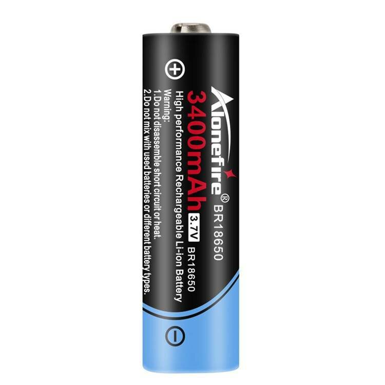 1Pc Alonefire 18650 3400mAh Grote Capaciteit 3.7v Li-Ion Batterij Oplaadbare Lithium Batterijen Butt